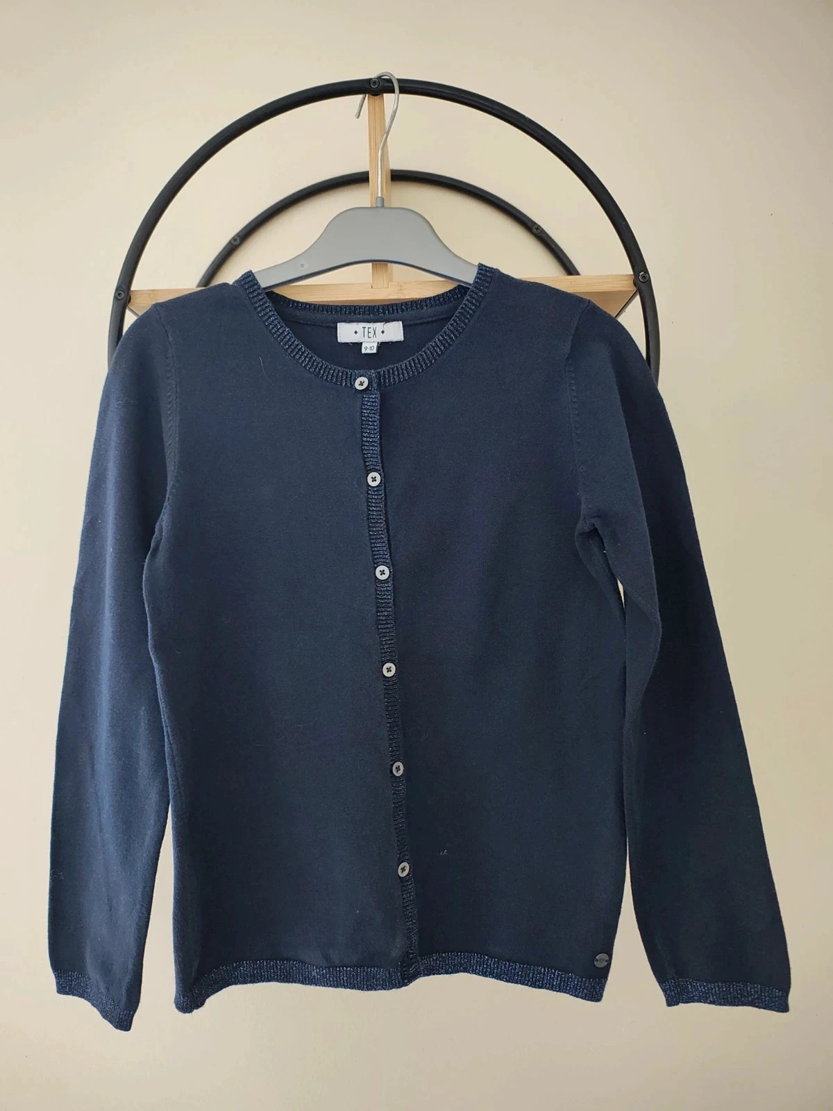 9 10 ans gilet tex bleu marine